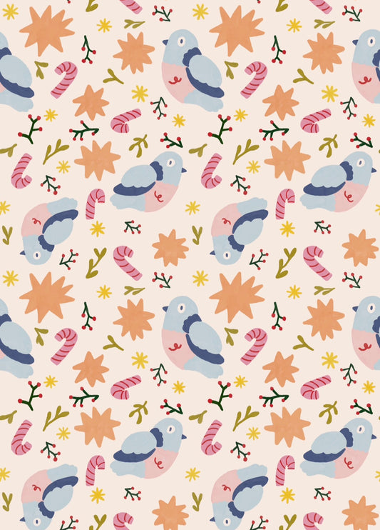 Pigeon Christmas Wrapping Paper